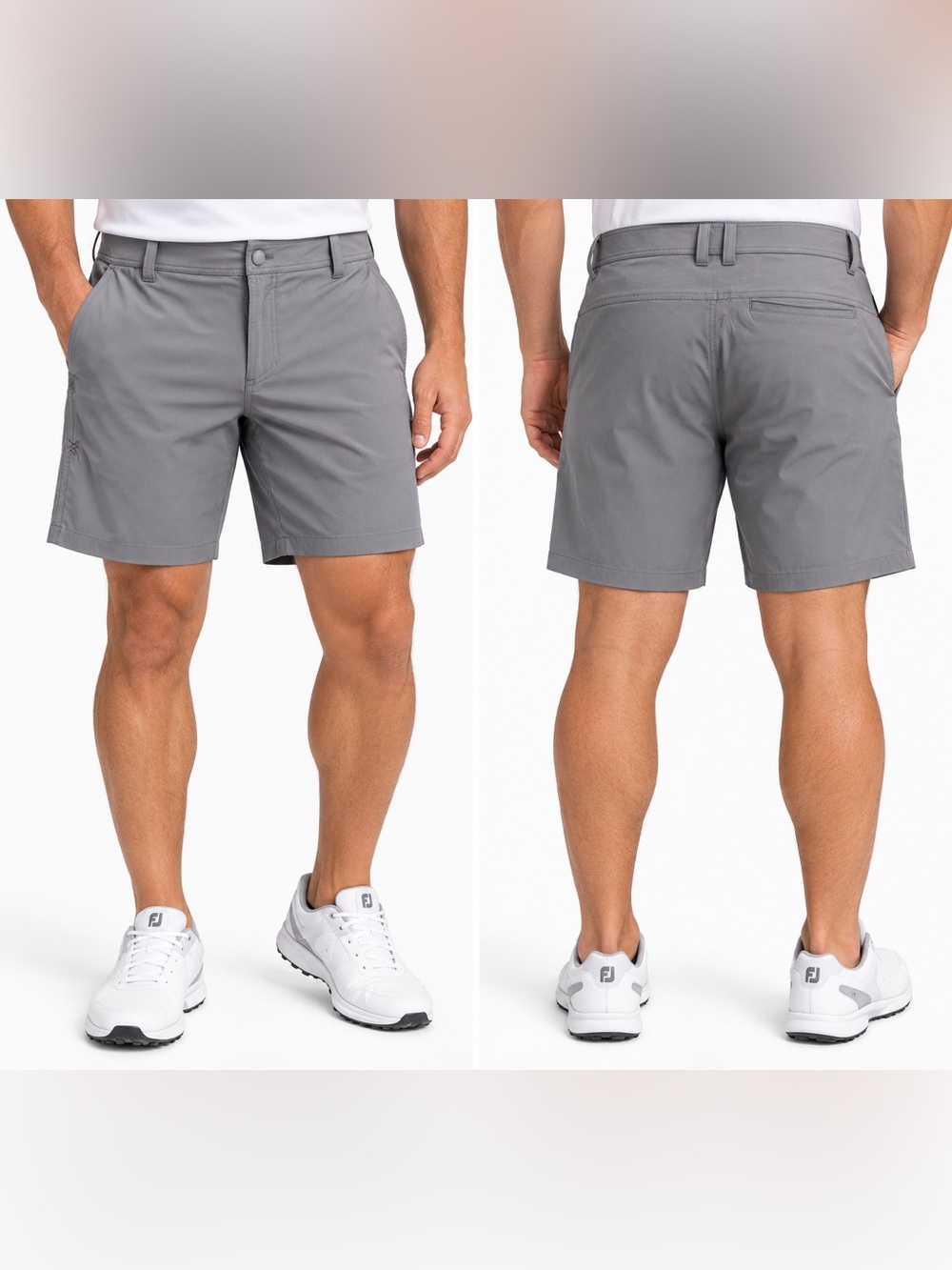 Rhone Men’s Size 34 Gray Performance Golf Shorts Stretch Chino Athletic Casual